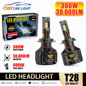 Factory Price T28 H7 H4 Car LED Headlight Bulbs 300W 30000LM 12V 6000K 9005 9006 H1 H11 6 Copper Tubes Canbus Led Lights for Car