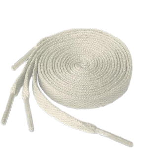 Baskets de randonnée blanches personnalisées de 1cm de large sans couture avec lacets plats en polyester personnalisés - Product Image 1