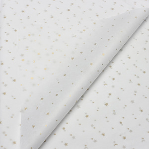 Papel de seda con estampado de estrellas y luna en dorado, papel de regalo con diseño floral para floristería - Product Image 6