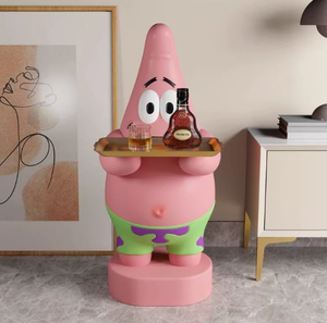 Grande figurine artistique sculptée Patrick Star de dessin animé, ornement de sol pour salon, table d'appoint créative pour canapé, artisanat en résine - Product Image 5