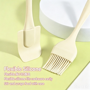 Lot de 3 spatules de cuisson en silicone détachables, résistantes à la chaleur et au lave-vaisselle, étanches, pour four, pâtisserie, modèle BPS-8 - Vente en gros usine - Product Image 3