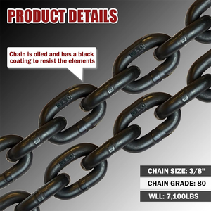 MaxPlus Hot Dip Galvanized Zinc G80 3/8" Tie Down <b>Kit</b> Conveyor Chain Link Hooks Wrecker Tow Truck Tension Lever MPR Truck Traile - Product Image 2