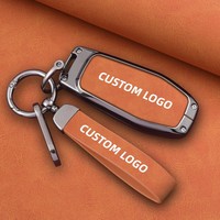Étui pour clé de voiture en alliage de zinc et cuir pour Ford Mustang, F-150 Raptor, Taurus, Explorer, coque de protection pour clé de voiture à distance, accessoires de voiture