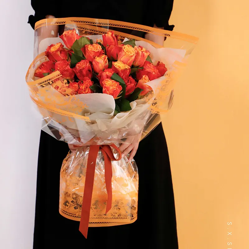 Carta Cellophane avvolgente per fiori con Design a cornice impermeabile 100% di nuovissimo Design