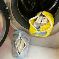 Sac de lavage de chaussures personnalisé, réutilisable et durable, en chenille polyester anti-déformation pour machine à laver
