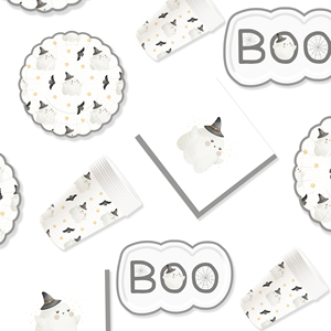 DAMAI Halloween Party Supplies Halloween Paper Plates Cups Napkins Party Disposable Tableware Set Birthday Favor for 8 Guests - Product Image 2