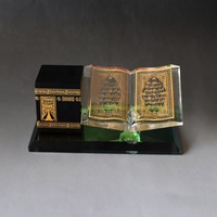 Coran en verre de cristal décoratif islamique musulman avec Kaaba, souvenirs du Ramadan, cadeaux
