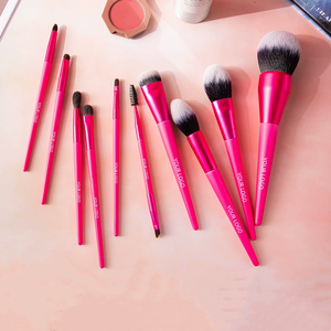 Ensemble de 10 <span class=keywords><strong>pinceaux</strong></span> de maquillage professionnels personnalisables rose vif en poils synthétiques pour le visage, le fond de teint, le blush – Outil de beauté – Grande Vente - Product Image 4