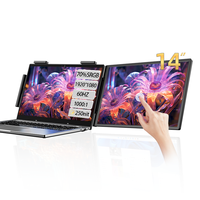 Écran portable triple LED LCD de 14 pouces, panneau IPS 1920*1080P, triple extension, double écran, extension d'écran d'ordinateur portable, série professionnelle