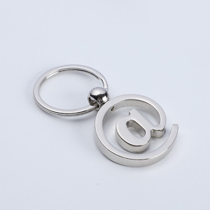 <b>Creative</b> Metal Keychain Stainless Steel At Symbol Pendant Car Accessory Promotional <b>Gift</b> Personalized Keyring - Product Image 3