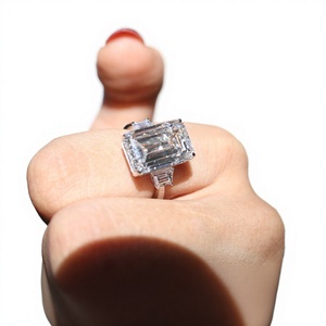 Women's IGI Certified <b>Emerald</b> Cut Lab Grown Diamond Engagement <b>Ring</b> Platinum Classic Style 10K,14K,18K solid gold & 925 <b>Silver</b> - Product Image 1