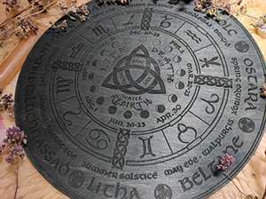 6 pollici ruota nera dell'anno griglia di cristallo e piastrelle di legno altare stregoneria regalo sabba e fasi lunari decorazione della casa in legno - Product Image 5