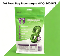 Pochette Doypack pour aliments pour animaux de compagnie, avec poignée durable et trou de suspension, taille personnalisée, en matériau haute qualité, résistante à l'humidité et anti-fuite, pour le stockage d'aliments pour chiens et chats
