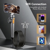 Nouveau portable 2 voies 360 °   Endoscope articulé pour téléphone, outils d'inspection automobile, mini caméra vidéo endoscopique Wifi USB pour Android/iOS