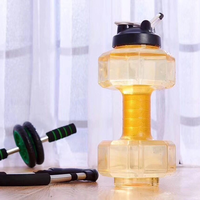 Bouteille d'eau de sport en forme d'haltère 2,2 L avec logo personnalisé, sans BPA, pour l'entraînement, le sport et le camping