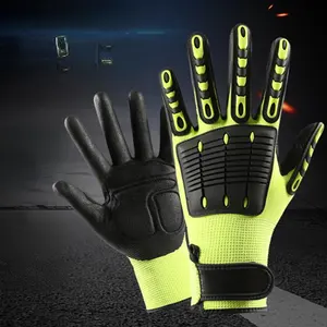 LOGOTIPO PERSONALIZADO TPR Anti-Vibración guantes de impacto Protección de resistencia al impacto Mecánico guantes de seguridad de trabajo pesado
