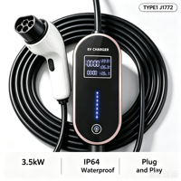 Chargeur EV portable Mennekes TYPE1 3,5 kW, étanche IP64, certifié CE RoHS, Plug and Play, sans WiFi, BYD SONG YUAN