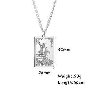 Edelstahl Cassic <span class=keywords><strong>Tarot</strong></span> Anhänger Halskette Major Cigano Fortune Telling Halskette Stern/Mond/Tod Symbol Anhänger Zubehör - Product Image 6