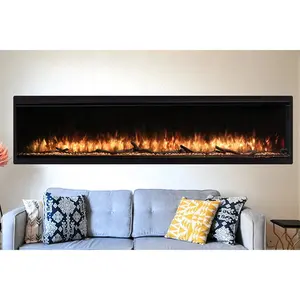 40 50 60 70 80 90 inç Modern 3D duvar yangın yeri LED dekor alev eklemek 100 inç elektrikli yapay şömineler