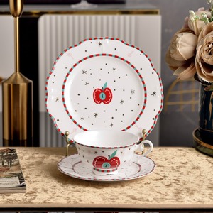 Nouvel ensemble de vaisselle en porcelaine européenne fraîche, 3 pièces, salade et soucoupe à thé, luxe, écologique - Product Image 1