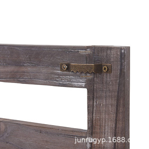 Étagère murale rétro en bois à 2 niveaux, sans perçage, pour l'organisation de la salle de bain et de la cuisine - Product Image 5