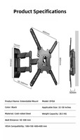 Soporte de montaje en pared para TV Swelix DYQ4, soporte LED LCD giratorio de movimiento completo ajustable de 32-58 pulgadas para uso en dormitorio y sala de estar