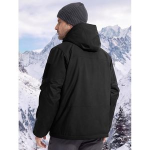 FOXA Men's Waterproof <b>Ski</b> Jacket With Detachable Hood And Multi Pockets Winter Snowboard Coat - Product Image 2