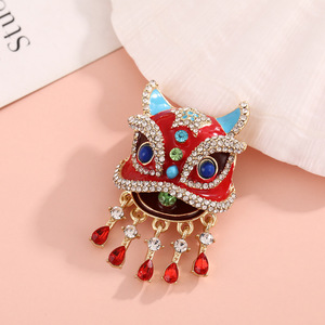 Broche de Danza del León de Aleación de Zinc con Forma de Animal, Pin Decorativo para Festival, Accesorio de Moda para Mujer, Corsage para Suéter y Abrigo del Festival de Primavera - Product Image 1