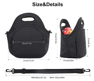 Sac à déjeuner personnalisable en sublimation pour l'école, le bureau, les pique-niques, les voyages, avec bandoulière réglable, isolé et portable - Product Image 2