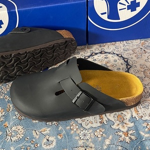 Zuecos de Corcho con Punta Cerrada de Gamuza de Vaca Cómodos para Hombre <span class=keywords><strong>BUKE</strong></span>, Mocasines de Cuero Genuino, Sandalias de Verano para Exteriores para Guangdong - Product Image 1