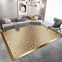 Tapis en velours diamanté doré brillant pour salon, tapis d'intérieur et tapis personnalisé pour salon