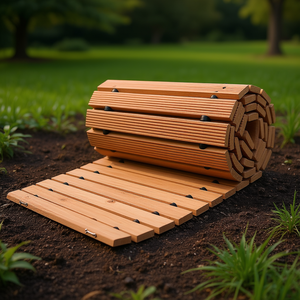Camineta de Jardín Curva de Madera de 8 Pies de Largo x 17 Pulgadas de Ancho, Enrollable, Fácil de Instalar, Resistente a la Intemperie, para Uso en Exteriores - Product Image 2