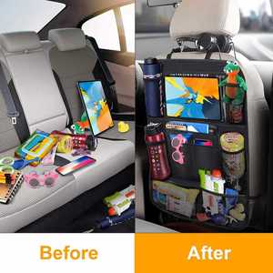 Organisateur de siège de voiture multifonctionnel de haute qualité 2025, sac de rangement imperméable en <span class=keywords><strong>Oxford</strong></span>, plusieurs poches, écran tactile pour tablette - Product Image 2