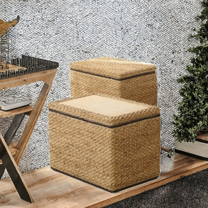 Handmade Eco-Friendly Lightweight Natural Seagrass Durable Chest <b>Storage</b> <b>Baskets</b> Handle Multifunction Design Customizable Shape - Product Image 3