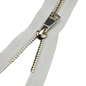 High Quality Open-End Alloy Zipper with Light Gold 3# 5# 8# Gold Zipper Bags Clothes Coats-30~70 cm Hot Brass Zinc Metal Zipper