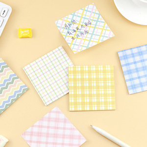 Blocs-notes adhésifs à texture écossaise ondulée, style adorable, pour messages étudiants, rappels, papier autocollant - Product Image 4