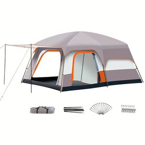 Tente de camping familiale automatique, imperméable, grand espace, protection solaire, pour voyages en plein air - Product Image 1