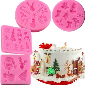 Christmas Eco-friendly Non-stick Cake Moulds Silicon Chocolate Molds Baking Silicone Molds