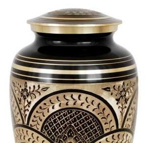 Urna de cremación de latón puro para cenizas, urna de latón hecho a mano para suministros funerarios, oro, grabado a mano - Product Image 3