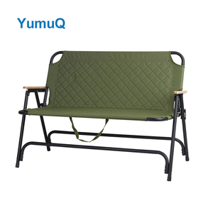 YumuQ 2 personas asiento doble aluminio ocio Camping playa Picnic plegable viaje pesca silla - Product Image 1