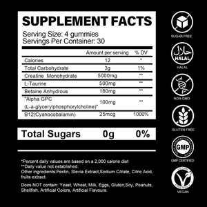 Gommes de <span class=keywords><strong>créatine</strong></span> monohydrate 5g, croissance musculaire, pré-entraînement, complément sportif, 60 pièces/bouteille, unisexe, OEM, étiquette privée - Product Image 2
