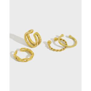 Boucles <span class=keywords><strong>d</strong></span>'oreilles en <span class=keywords><strong>argent</strong></span> Sterling 925, boucles <span class=keywords><strong>d</strong></span>'oreilles torsadées à <span class=keywords><strong>Double</strong></span> couche, Clips en plaqué or 18k, sans <span class=keywords><strong>trou</strong></span> - Product Image 2
