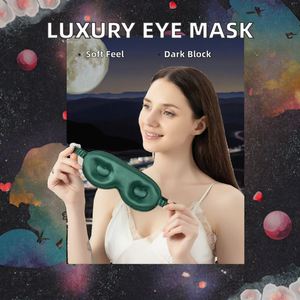 Luxury 3D Contoured Cup <b>Sleep</b> <b>Light</b> Blocking Cotton Night Blindfold Eye Mask With Elastic Strap for Travel - Product Image 3