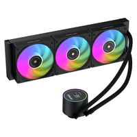 Refroidisseur d'Eau CPU COOLLEO 360 Noir avec Affichage Numérique, Radiateur de Refroidissement, Ventilateur 4 Broches pour Boîtier PC, Compatible LGA115X/1200/1700/1851 AMD
