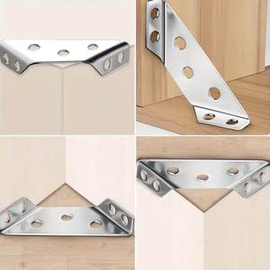 Support d'angle en acier inoxydable Hanweisong, 90 degrés, support de renforcement d'angle droit pour meuble et mur - Product Image 1