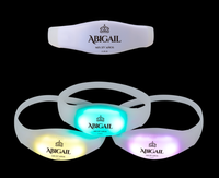 Bracelet LED blanc uni imprimable, bracelet LED à changement de couleur activé par le son, batterie intégrée