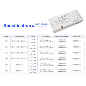 Блок питания QMC-LED для светодиодных шкафов, адаптер-драйвер 110В/220В AC на 24В/12В, 24Вт/36Вт/60Вт/100Вт/200Вт - Product Image 5