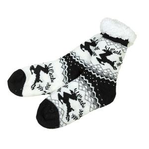 Chaussettes de sol épaisses en fibre acrylique tissée pour femmes, écologiques, doublées de polaire, motif de renne de Noël, tapis de sommeil - Product Image 2