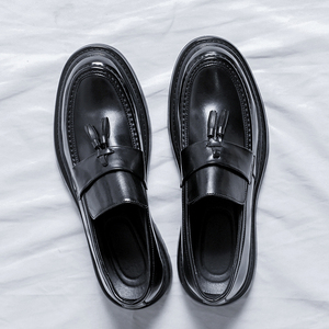 Scarpe eleganti da uomo firmate retrò mocassini Casual in pelle microfibra-punta alta facile da indossare altezza che aumenta i nuovi stili per i grandi - Product Image 5