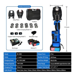 Điện & Hệ thống ống nước máy pin Powered Uốn Tóc bồng công cụ thủy lực propress công cụ thiết lập Cáp crimper + Ống crimper + Cắt - Product Image 6